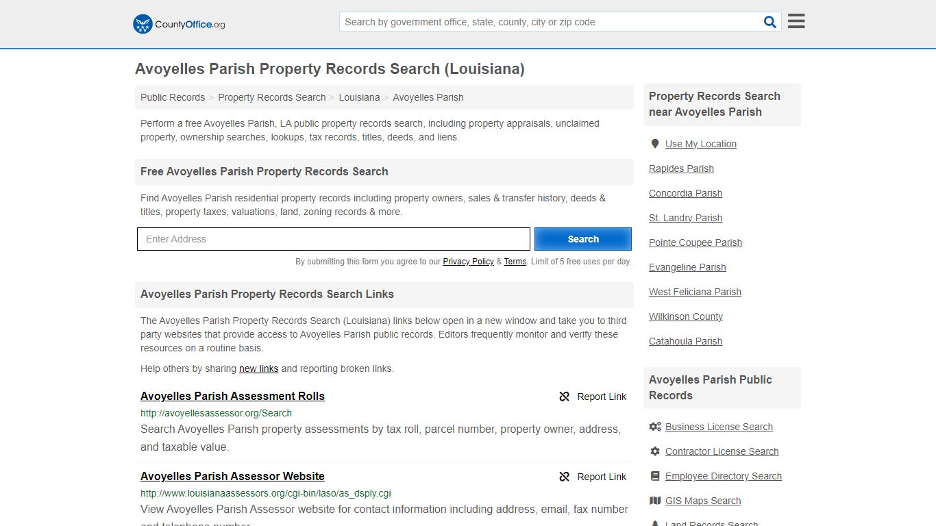 Avoyelles Parish Property Records Search (Louisiana) - County Office